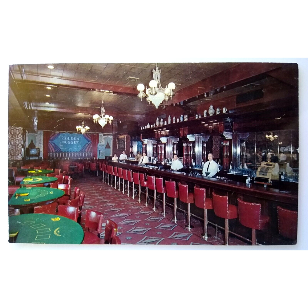 Golden Nugget Gambling Hall Casino Postcard Las Vegas Nevada Saloon Table Games